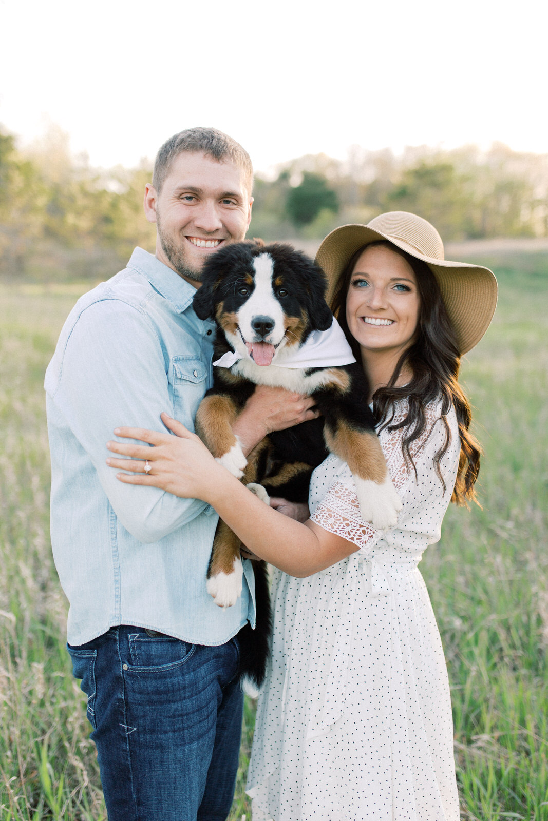 Minnesota engagement session with puppy
